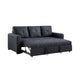 Angela Convertible Sofa w Pull-Out Bed | Black Cross Stitch Polyfiber BM341086
