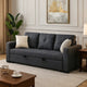 Angela Convertible Sofa w Pull-Out Bed | Black Cross Stitch Polyfiber