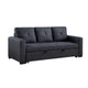 Angela Convertible Sofa w Pull-Out Bed | Black Cross Stitch Polyfiber