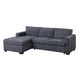 Leah All-In-One Chaise Sectional Sofa | Wide Track Arms | Gray Corduroy