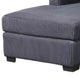Leah All-In-One Chaise Sectional Sofa | Wide Track Arms | Gray Corduroy