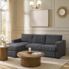Leah All-In-One Chaise Sectional Sofa | Wide Track Arms | Gray Corduroy