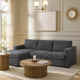Leah All-In-One Chaise Sectional Sofa | Wide Track Arms | Gray Corduroy