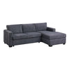 Leah All-In-One Chaise Sectional Sofa | Wide Track Arms | Gray Corduroy
