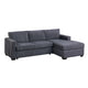 Leah All-In-One Chaise Sectional Sofa | Wide Track Arms | Gray Corduroy