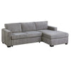 Leah All-In-One Chaise Sectional Sofa | Track Arms | Light Gray Corduroy