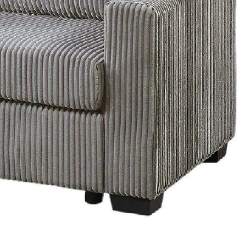 Leah All-In-One Chaise Sectional Sofa | Track Arms | Light Gray Corduroy BM341088