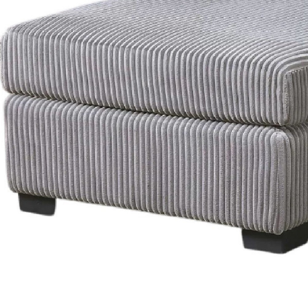 Leah All-In-One Chaise Sectional Sofa | Track Arms | Light Gray Corduroy BM341088