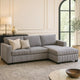 Leah All-In-One Chaise Sectional Sofa | Track Arms | Light Gray Corduroy