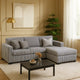 Leah All-In-One Chaise Sectional Sofa | Track Arms | Light Gray Corduroy