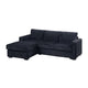 Leah All-In-One Chaise Sectional Sofa | Wide Track Arms | Black Corduroy BM341089