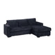 Leah All-In-One Chaise Sectional Sofa | Wide Track Arms | Black Corduroy