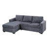 Leah All-In-One Chaise Sectional Sofa | Wide Track Arms | Gray Corduroy