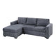 Leah All-In-One Chaise Sectional Sofa | Wide Track Arms | Gray Corduroy BM341090
