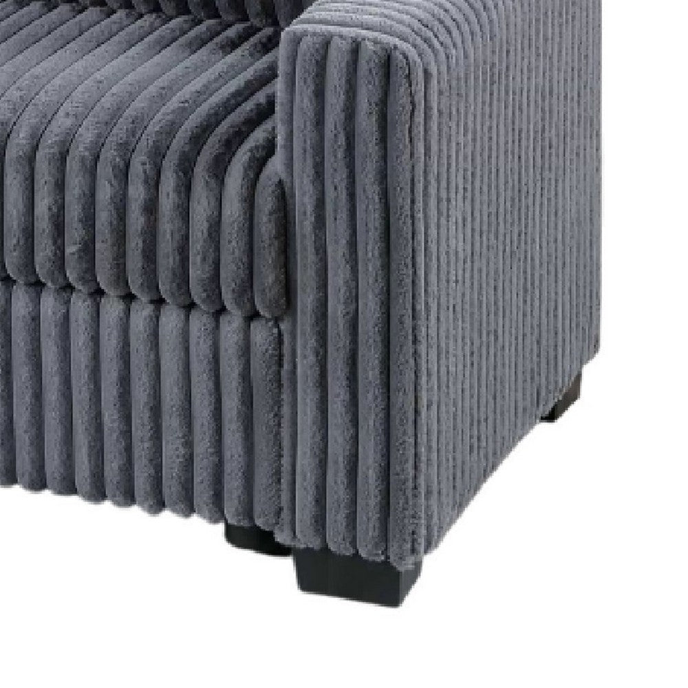 Leah All-In-One Chaise Sectional Sofa | Wide Track Arms | Gray Corduroy BM341090