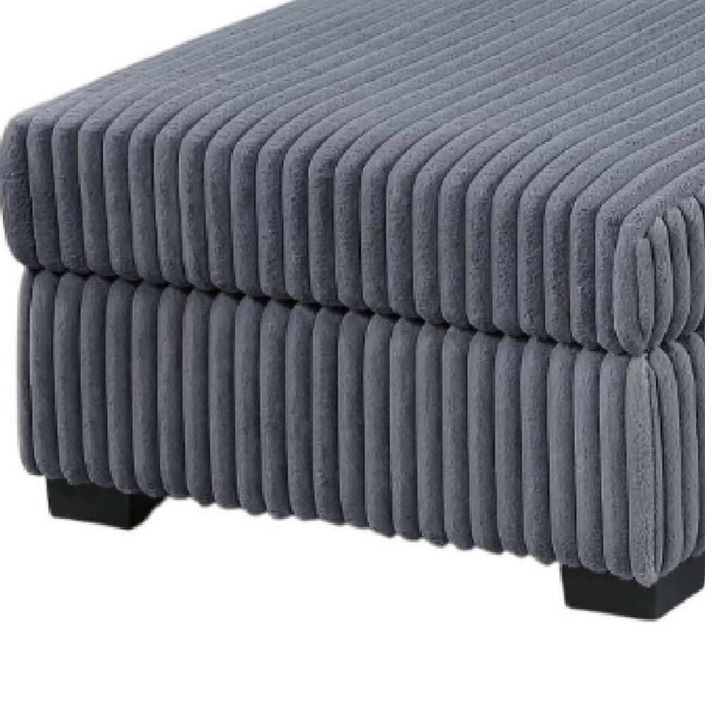 Leah All-In-One Chaise Sectional Sofa | Wide Track Arms | Gray Corduroy BM341090