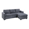 Leah All-In-One Chaise Sectional Sofa | Wide Track Arms | Gray Corduroy