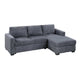 Leah All-In-One Chaise Sectional Sofa | Wide Track Arms | Gray Corduroy