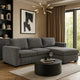 Leah All-In-One Chaise Sectional Sofa | Wide Track Arms | Gray Corduroy