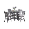 Sienna 5pc Counter-Height Table Set | 4 Chairs | 2 Shelves | Gray Wood