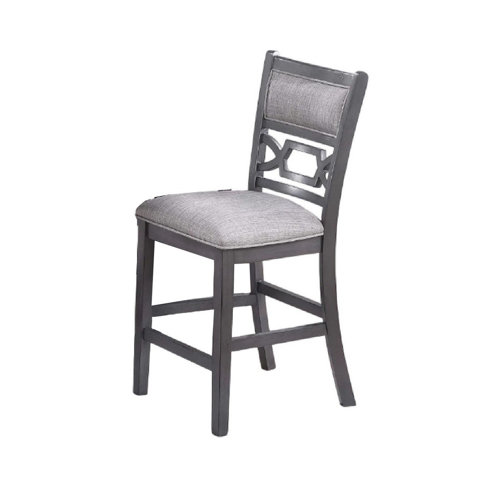 Sienna 5pc Counter-Height Table Set | 4 Chairs | 2 Shelves | Gray Wood
