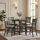 Sienna 5pc Counter-Height Table Set | 4 Chairs | 2 Shelves | Gray Wood