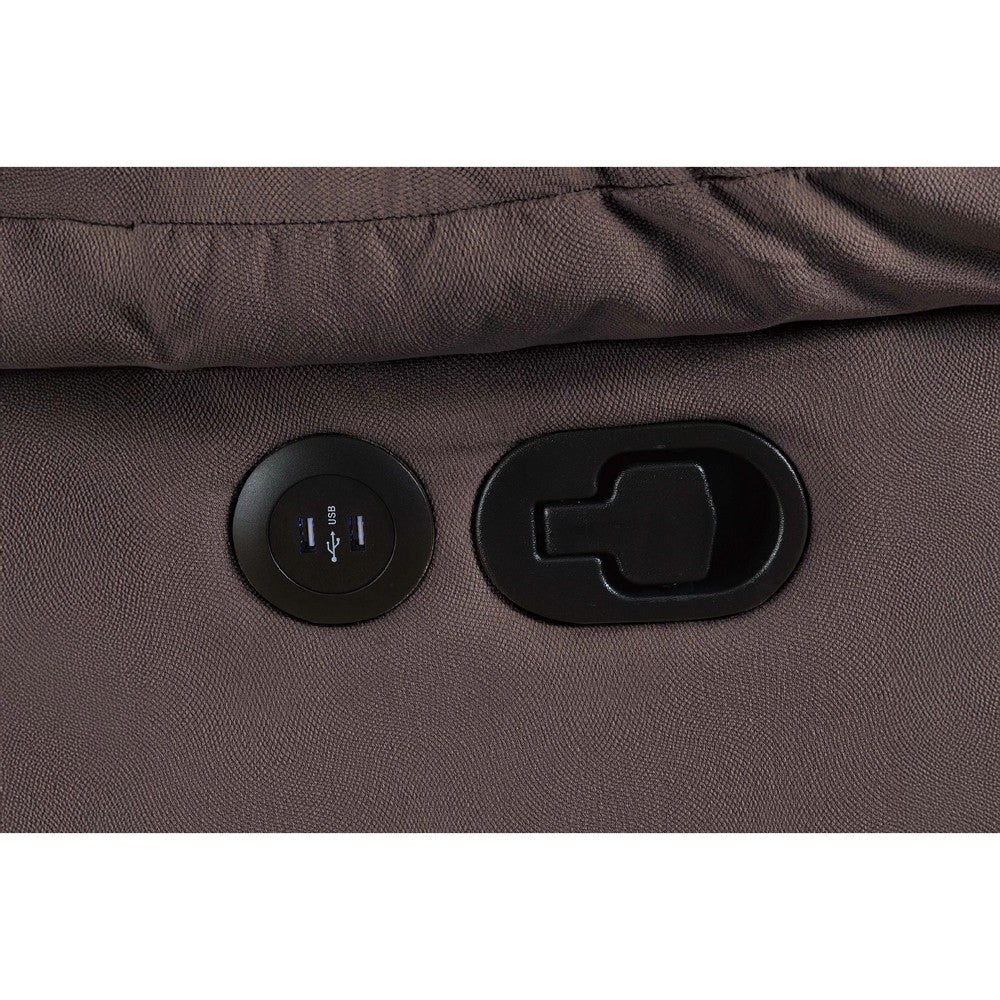 Harper Manual Reclining Loveseat | USB Port | Brown Velvet | 61" | USB