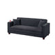 Lucy Sofa Bed w USB Ports | 2 Pillows | Black Corduroy | Cupholders BM341094