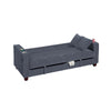 Lucy Sofa Bed w USB Ports | 2 Pillows | Gray Corduroy | Cupholders BM341096