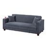Lucy Sofa Bed w USB Ports | 2 Pillows | Gray Corduroy | Cupholders BM341096