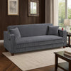 Lucy Sofa Bed w USB Ports | 2 Pillows | Gray Corduroy | Cupholders
