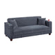 Lucy Sofa Bed w USB Ports | 2 Pillows | Gray Corduroy | Cupholders