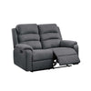 Sonia Manual Reclining Loveseat | Dark Gray Tufted Burlap | 53"