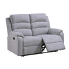 Sonia Manual Reclining Loveseat | Bone White Channel-Tufted Burlap | 53"