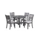 Sienna 5pc Dining Table & 4 Chair Set | Cut-Out Backrest | Gray Wood