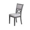 Sienna 5pc Dining Table & 4 Chair Set | Cut-Out Backrest | Gray Wood