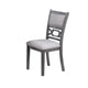 Sienna 5pc Dining Table & 4 Chair Set | Cut-Out Backrest | Gray Wood