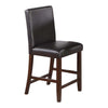 Wesley 5pc Dining Table Set | Black Faux-Leather | Faux Marble | Cherry Brown