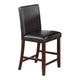 Wesley 5pc Dining Table Set | Black Faux-Leather | Faux Marble | Cherry Brown