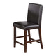 Wesley 5pc Dining Table Set | Black Faux-Leather | Faux Marble | Cherry Brown