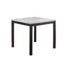 Wesley 5pc Counter Height Dining Table Set | White Faux-Leather | Faux Marble | Dark Brown