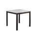 Wesley 5pc Counter Height Dining Table Set | White Faux-Leather | Faux Marble | Dark Brown