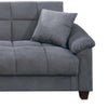 Tahira Convertible Sofa w Tapered Legs | Gray Box-Tufted Microfiber BM341102