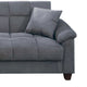 Tahira Convertible Sofa w Tapered Legs | Gray Box-Tufted Microfiber BM341102