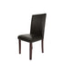 Wesley 5pc Dining Table Set | Black Faux-Leather | Faux Marble | Cherry Brown