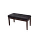 Wesley 5pc Dining Table Set | Black Faux-Leather | Faux Marble | Cherry Brown