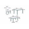 Wesley 5pc Dining Table Set | Black Faux-Leather | Faux Marble | Cherry Brown