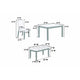 Wesley 5pc Dining Table Set | Black Faux-Leather | Faux Marble | Cherry Brown