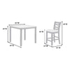 Derry 5pc Counter-Height Dining Table & 4 Chairs Set | Gray Rubberwood