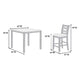 Derry 5pc Counter-Height Dining Table & 4 Chairs Set | Gray Rubberwood